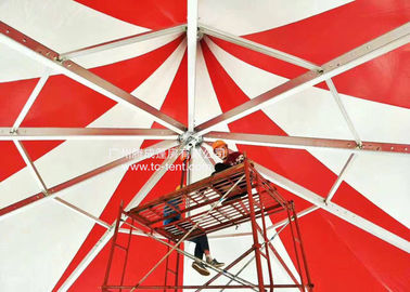 Barracas octogonais românticas de pano do PVC do vermelho da liga de alumínio do circo para partidos com paredes do PVC