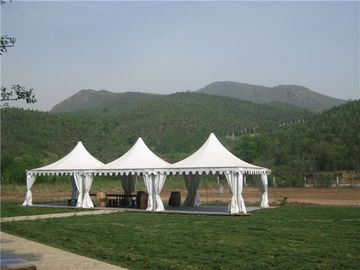 Barraca exterior comercial personalizada barraca do famoso do dossel do pagode do pico alto do branco 5x5m para a feira profissional